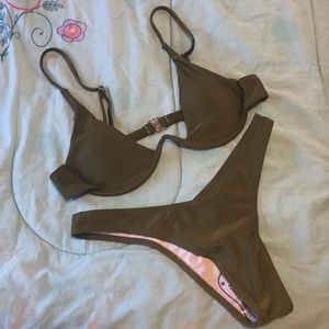 *NEVER WORN* SHEIN olive green bathing suit